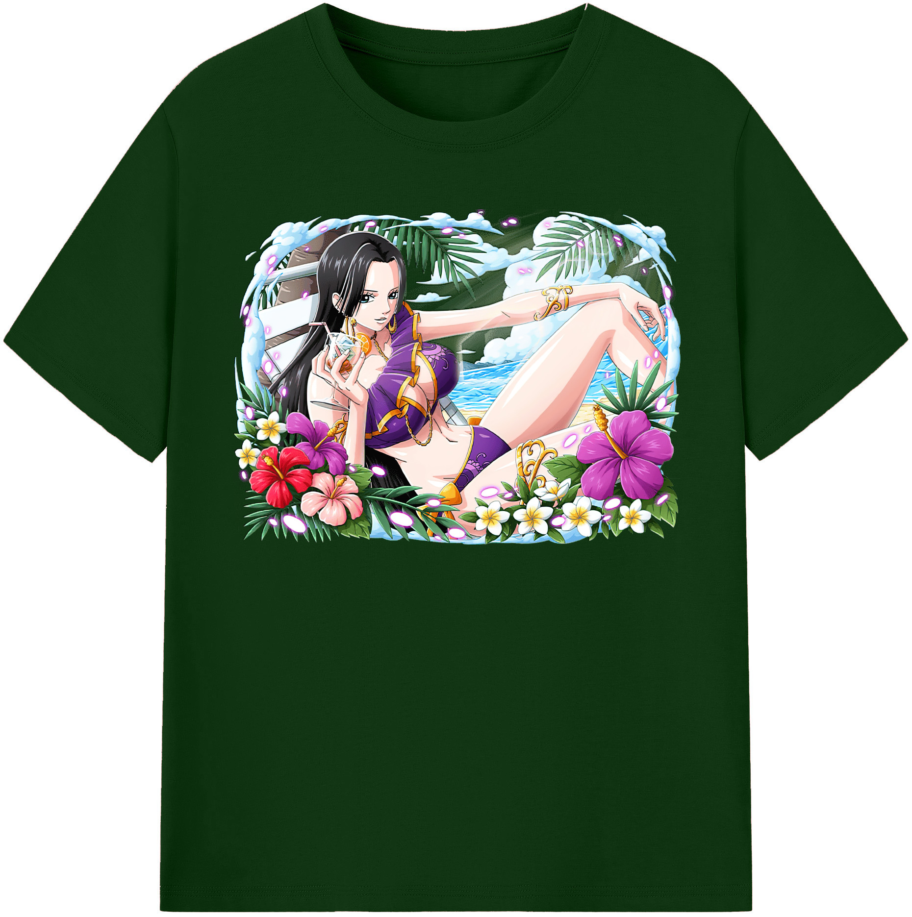 （画像用） ワンピース ボア・ハンコック ONE PIECE Boa·Hancock 綿100％半袖Tシャツ（フロントプリント）